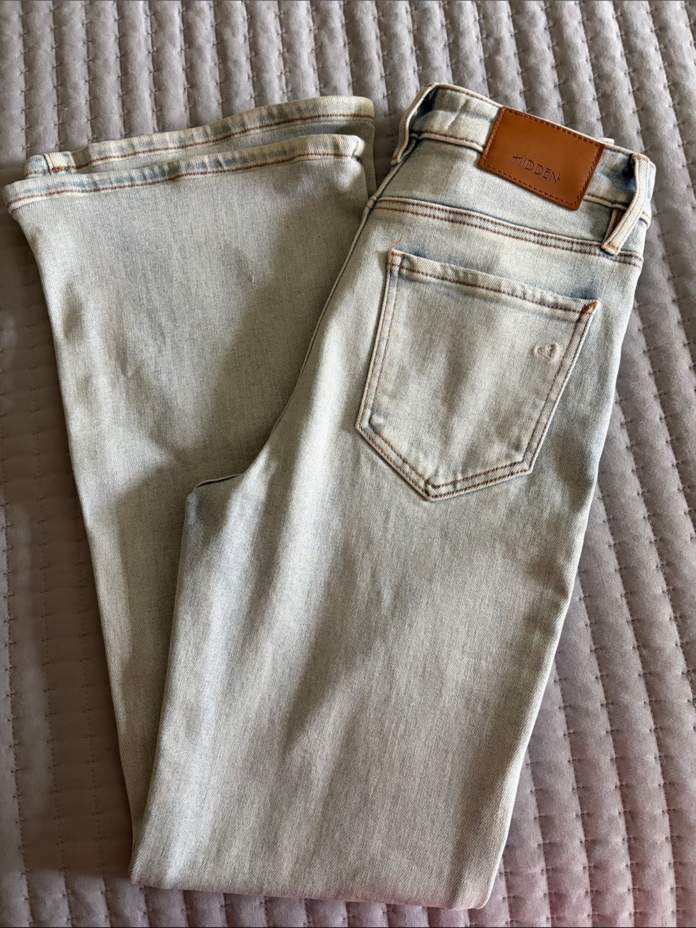 Hidden Women’s Slim Straight Jeans — Pale Blue Wash